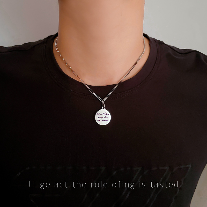 Stainless Steel Colorless Necklace Trendy Cool Personality Clavicle Chain Light Luxury Niche Pendant Hip Hop Ornaments display picture 8