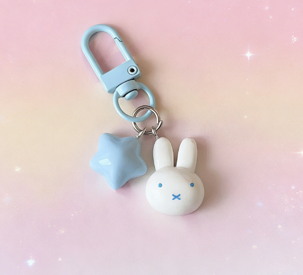 Cutie conejo móvil cadena de mujeres llavero de metal colgante de la mejor amiga bolsos de cadena joyería accesorios