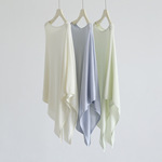 秋款一字领斜裁横纹不对称设计套头天丝莱赛尔斗篷围巾外穿罩衫女