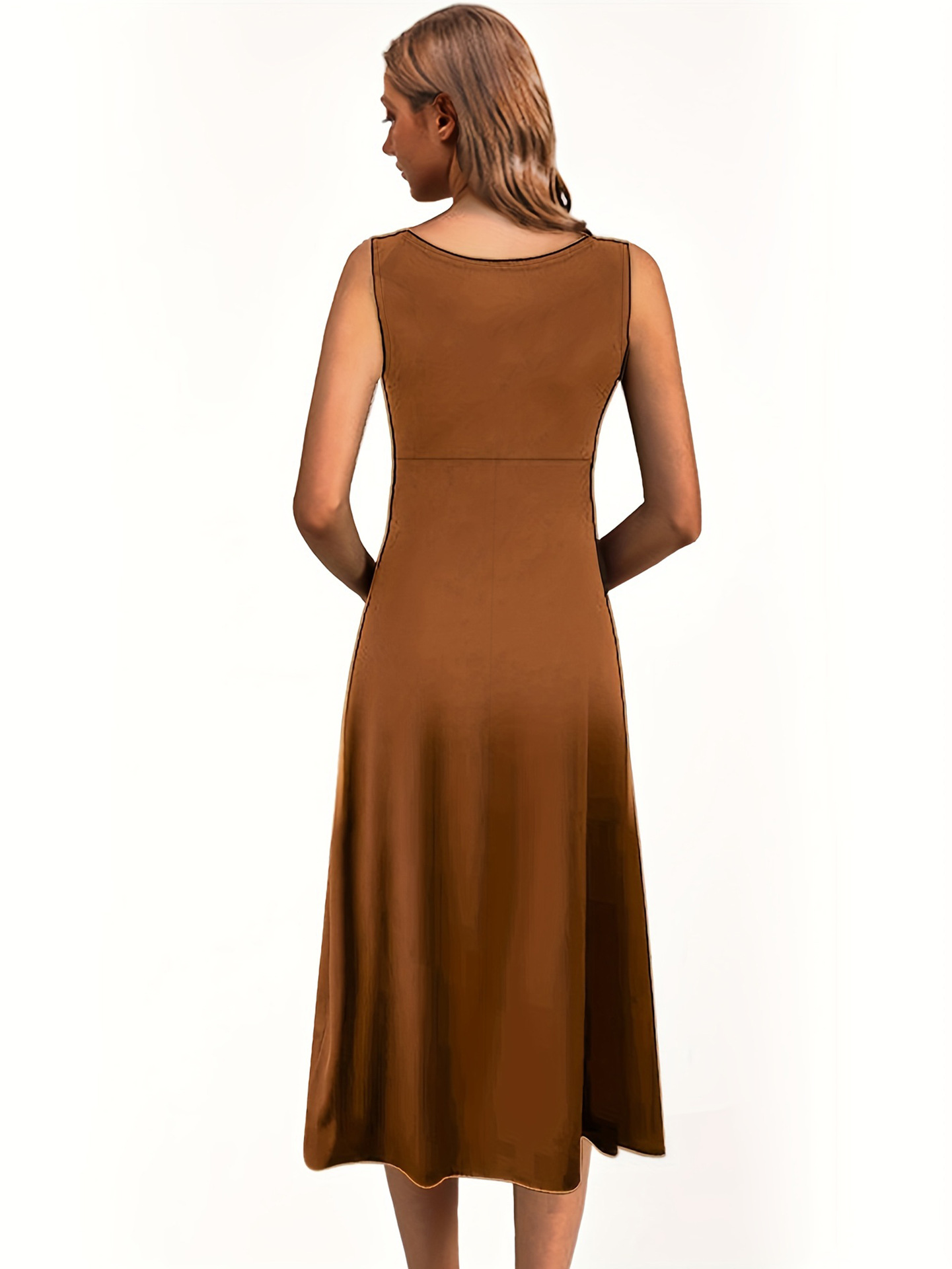 Solid Color Sleeveless Sexy Dress Slim Fit Women