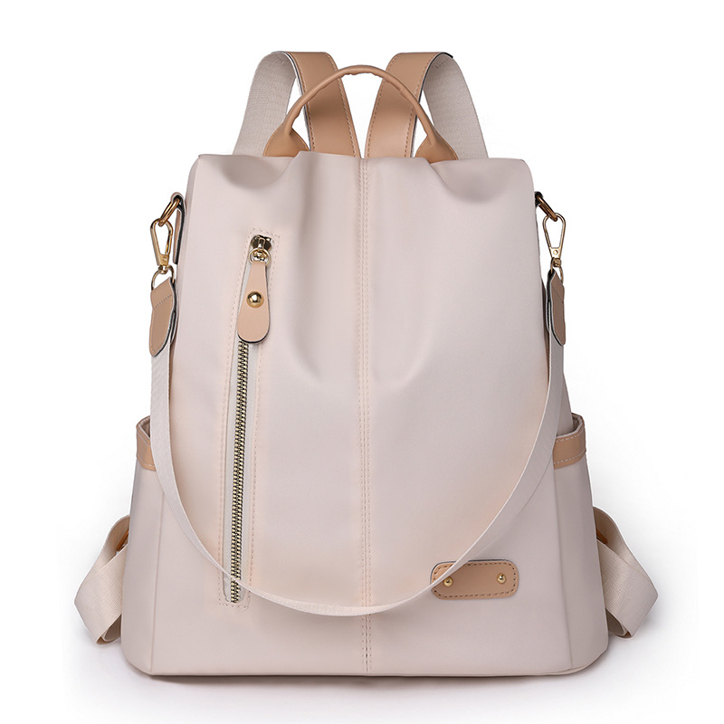 2024 verano nuevas señoras casual mochila antirrobo moda contraste color nylon remache mochila de viaje mochila escolar