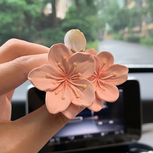 Aromatherapy gypsum tulip car air outlet pink peach blossom air conditioner air outlet clip decorative diffuser stone cross-border