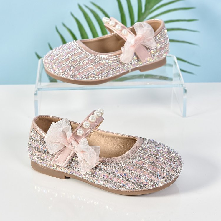 Zapatos de princesa de niñas 2026 primavera y otoño nuevos zapatos de cristal suaves velcro zapatos casuales zapatos de rendimiento zapatos de bebé image 3