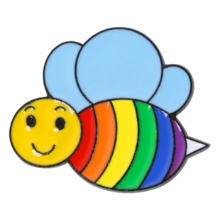 Creative Cartoon Rabbit Bee Elephant Original Rainbow Badge Series Set Badge Fashion Bow Love