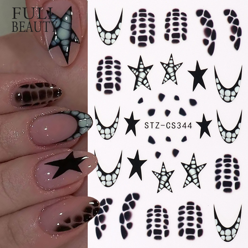 Cross-Border New Nail Art Stickers Sweet Cool Spicy Girl Style Gradient Crocodile Pattern Scale Pattern Star Adhesive Nail Stickers Wholesale Cross-Border New Nail Art Stickers Sweet Cool Spicy Girl Style Gradient Crocodile Pattern Scale Pattern Star Adhesive Nail Stickers Wholesale