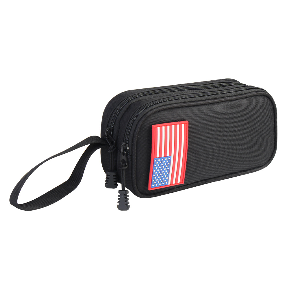 Black Handy Oxford Double Layer Pencil Bag
