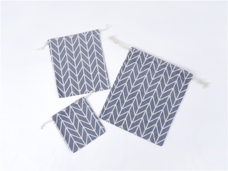 N298 printed cotton and linen storage wholesale, drawstring, tea gift, candy packaging bags, rural style creative cloth bags Specification drawing