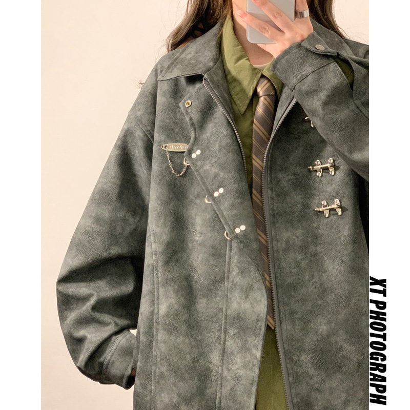 American Leather Jacket Women's High-End Small Baseball Jacket 2025 New Autum Large Size Chic Top