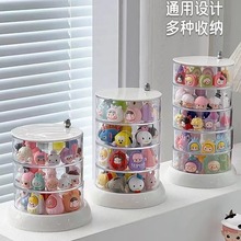 化妆品收纳盒首饰盒卧室旋转首饰头绳耳环粉扑口红置物架防尘