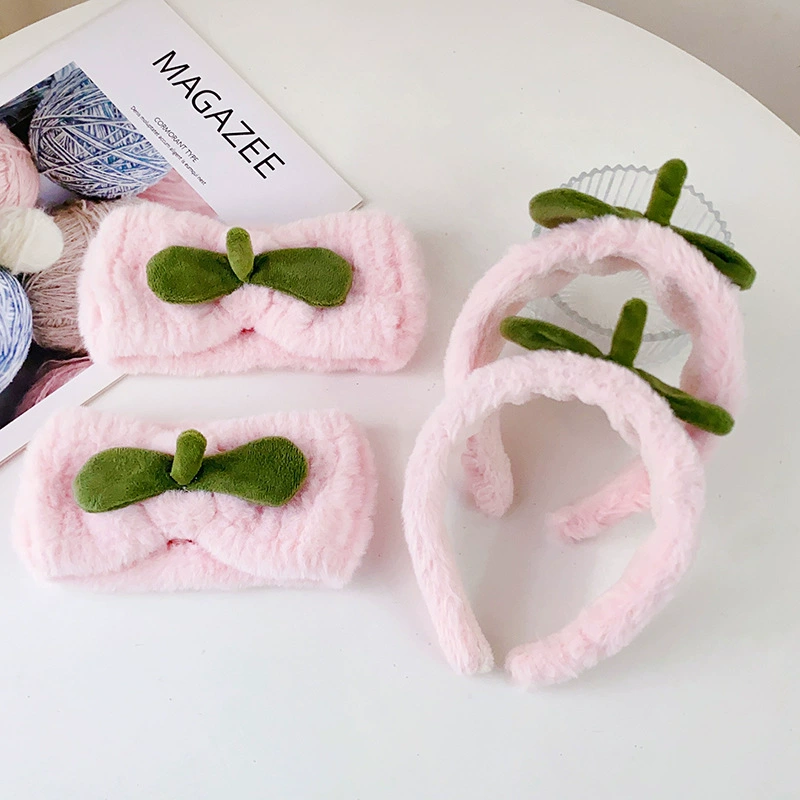 Оригинальный дизайн Персиковая широкополая повязка для волос для мытья лица Маска для нанесения на лицо Давление Широкополая повязка для волос Сладкие Мультяшные аксессуары для волос