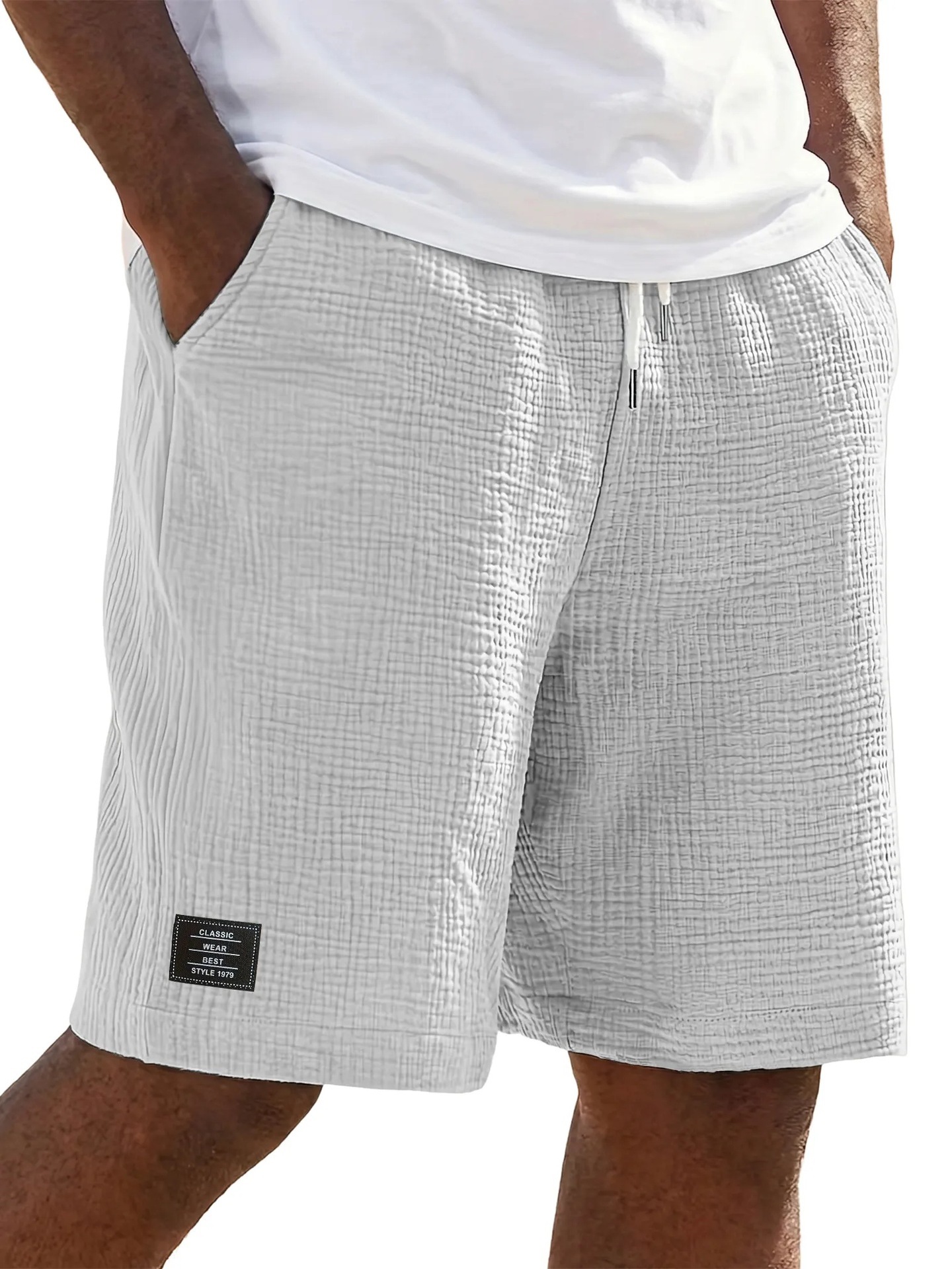Men's Cotton-Linen Casual Shorts – Loose, Breathable, Knee-Length Summer Shorts