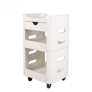 Beauty nail shop trolley with drawer storage rack wholesale movable wheeled storage wooden tool car
