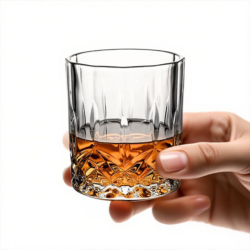 Tazas de whisky en relieve de alto valor facial Copa de vidrio de alta gama Bar KTV Copa de licor clásico