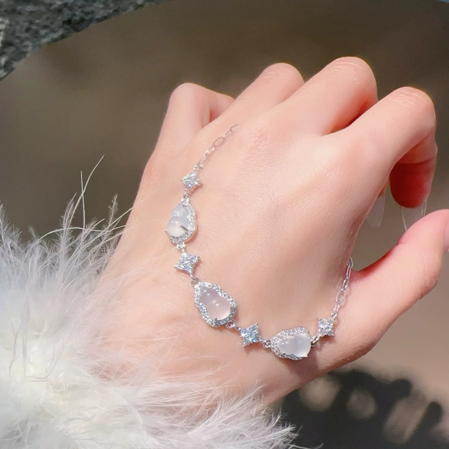 SL1396-2 สีเงิน (ทองแดง + วัสดุฝังไมโคร)