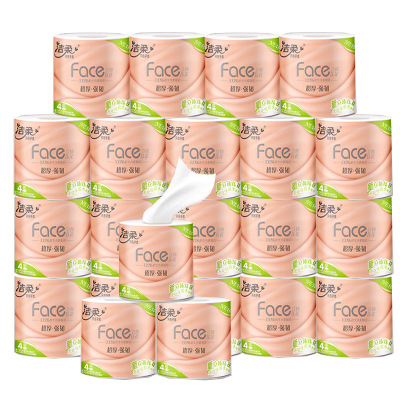 Clean soft roll of paper toilet paper tissue face Pink Face 4 105 Web toilet 20 Volume affordable household use