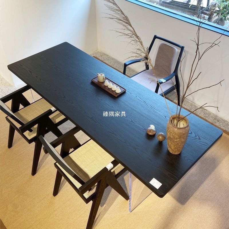 Mesa de comedor de madera sólida de estilo nórdico, mesa flotante acrílica, mesa de comedor de estilo silencioso, mesa de reunión, mesa de oficina, mesa de trabajo