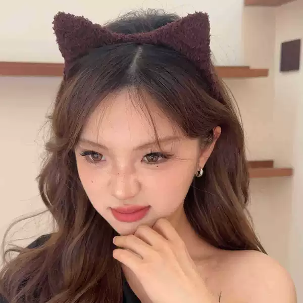 Brown cat ear headband