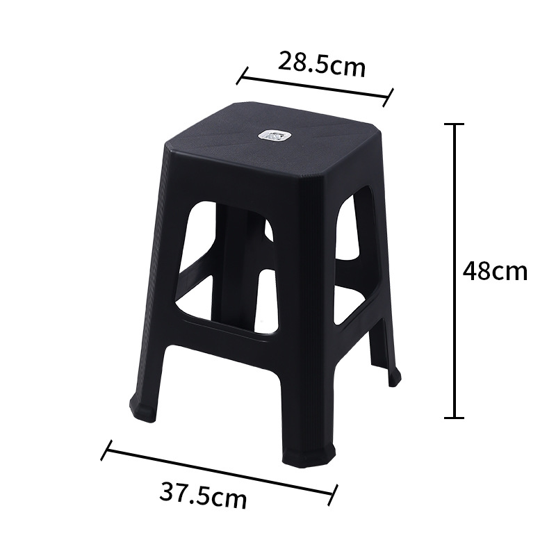 Taburete de plástico al por mayor engrosado para el hogar, silla de plástico nórdica simple y de alta gama para el hogar, banco de taburete cuadrado duradero