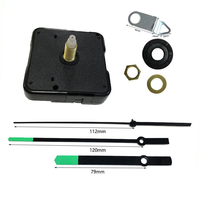 Set completo de movimiento de reloj nuevo modelo, venta caliente transfronterizo, silencioso y fluorescente luminoso, aguja de reloj metálica, para reloj de pared DIY