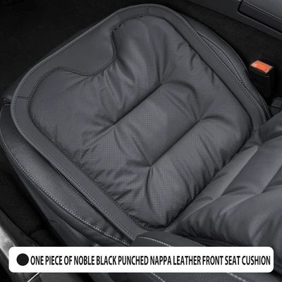 Comfortable for All Seasons, Size Seat cushion, seat cover - noble-black-nappa-perforated-breathable-front-seat-cushion-1-piece