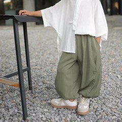 男童套裝夏季新款外穿中大童長款兒童夏裝短款燈籠褲寬鬆兩件套潮