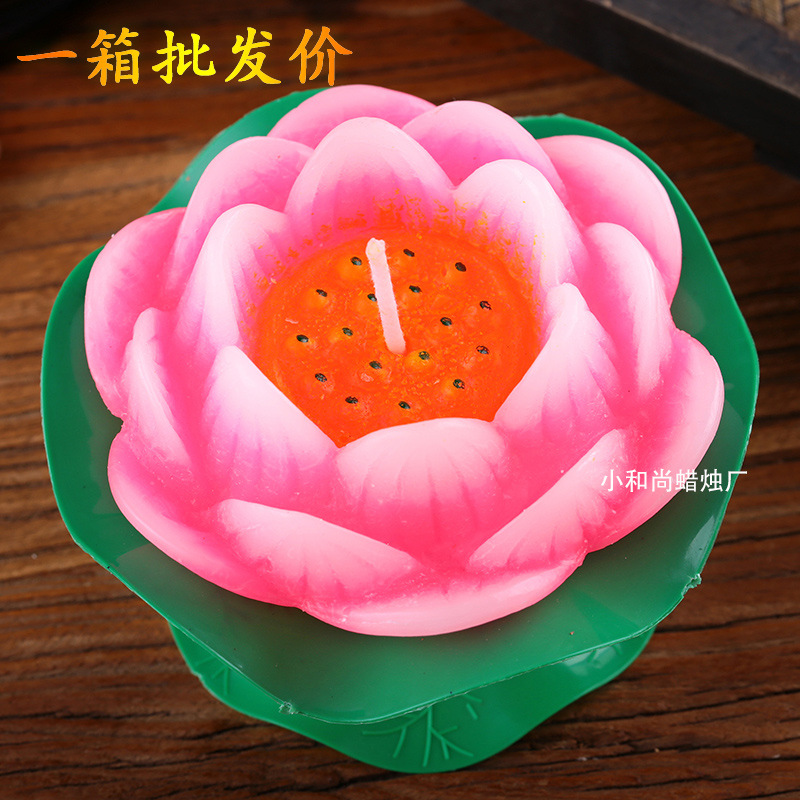 Little monk lotus lamp candle lotus candlelight lotus lamp for Buddhist red water floating, but also wish the manufacturer 4
