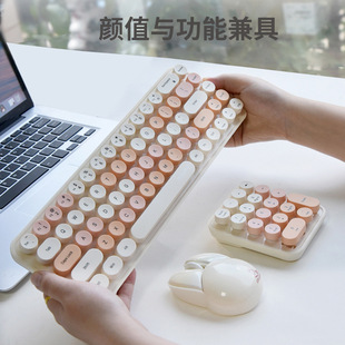 Skyscraper I Bean MAX Wireless Keyboard Mouse suit Color Lipstick Girls Punk Office suit Cross-border ebay