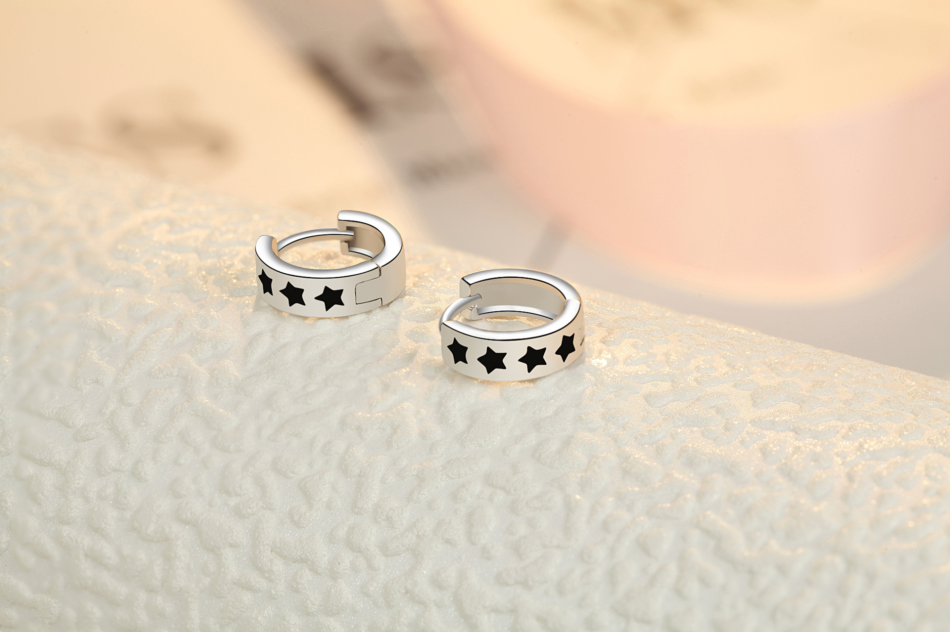 Black Pentagram Earrings Mens and Womens Earrings New Light Luxury Cold Style Personality Epoxy Stud Earringspicture6