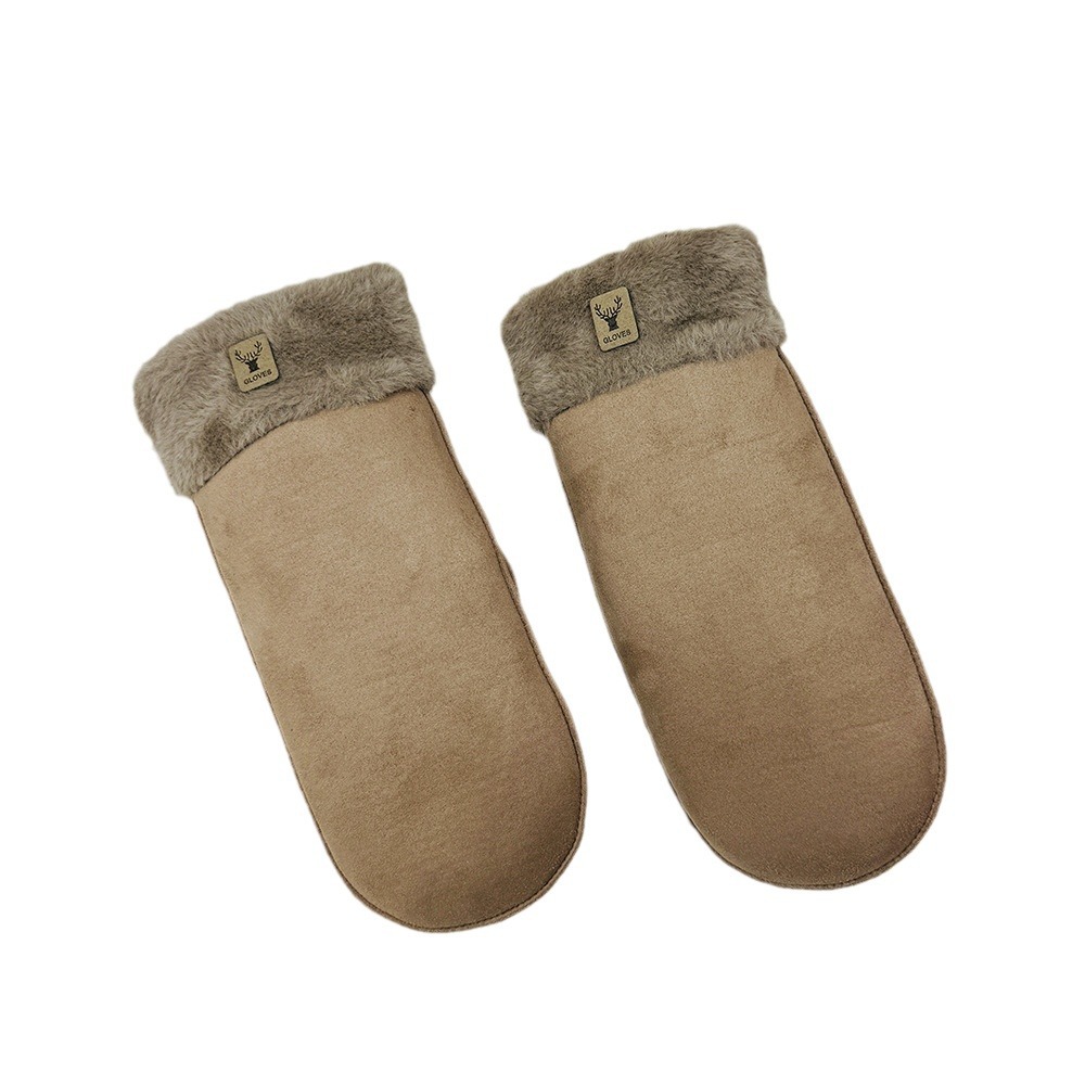 Nouvelles mitaines chaudes en polaire d'automne et d'hiver, gants de sport coupe-vent en peluche résistants au froid et à l'équitation simples_voghion.com
