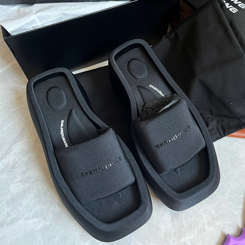 Aw Bv Thick-Soled Height-Increasing Slip-On Sandals for Women, 2024 New Platform-Soled Height-Increasing Lazy Sandals for Women