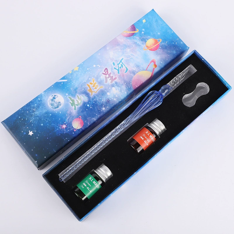 Glass rollerball pen, ink, brush for elementary school students, Birthday gift