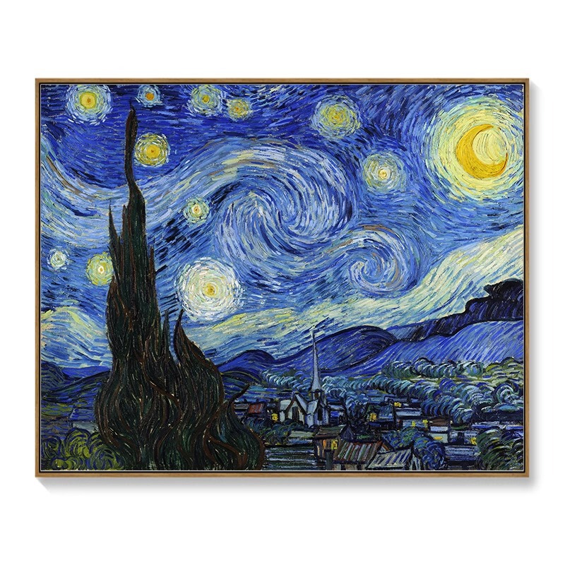 モネゴッホメーター箱装飾画水平パネルリビングルームスイッチ壁画配電ボックスネットワークケーブルボックスブロック吊り絵画|undefined