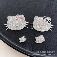 卡通满钻凯蒂猫咪合金配件可爱轻奢蝴蝶结猫咪手机壳发饰贴片材料