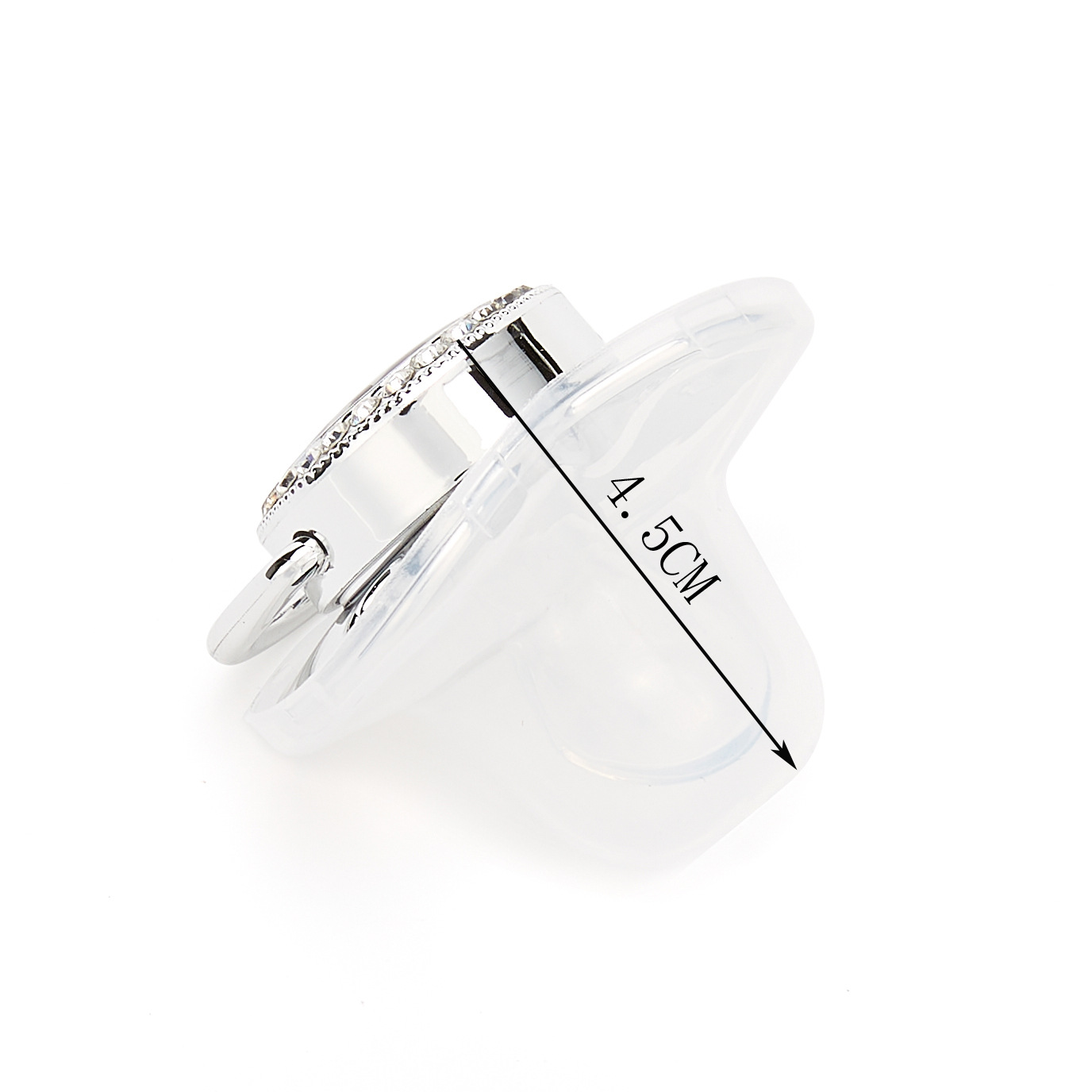 2022 nueva venta caliente transfronteriza plata diamante corona bebé chupete punto diamante bebé chupete