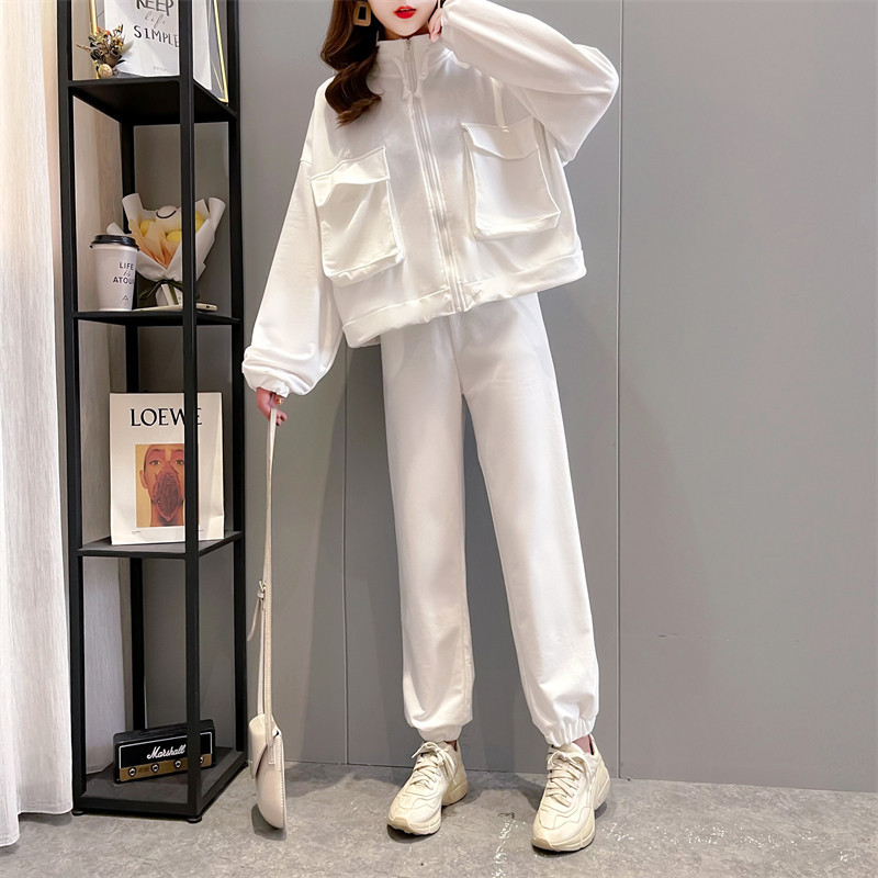 休闲运动服套装女新款秋季网红盐系穿搭宽松显瘦卫衣束脚裤两件套|undefined