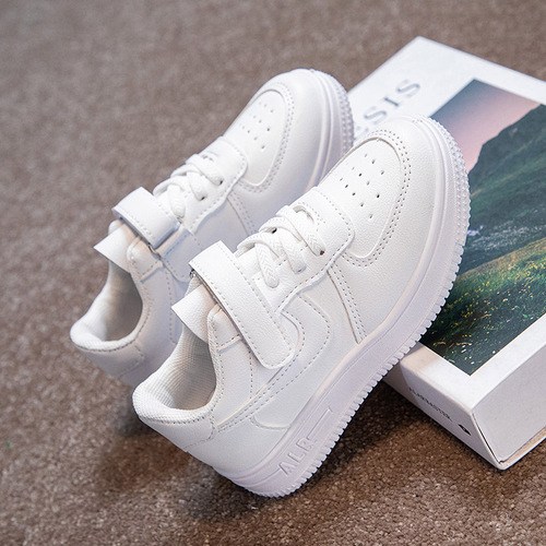 Children's white shoes new style  spring and autumn performance white shoes casual sneakers single shoes sports shoes trendy children's shoes