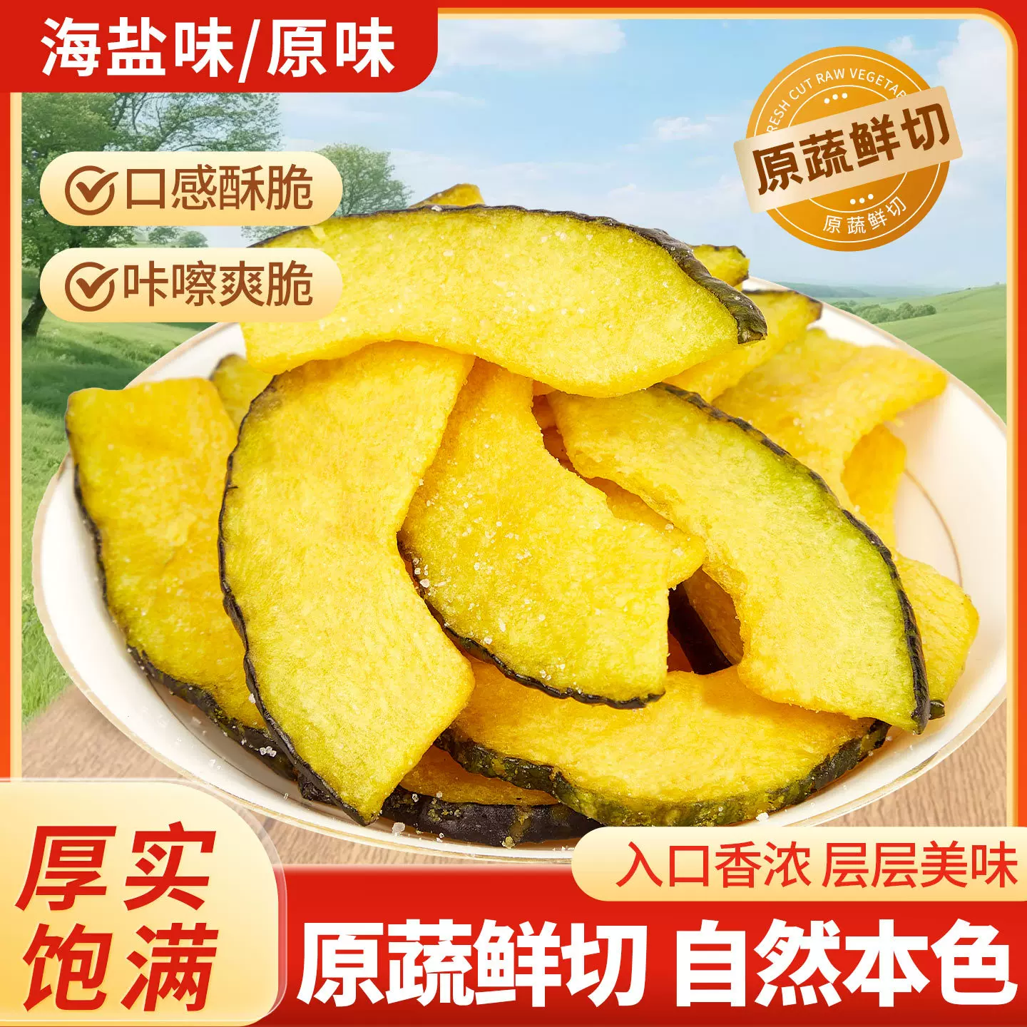 H海盐味原味南瓜干果蔬脆片休闲健康零食蔬菜干解馋小吃散装食品