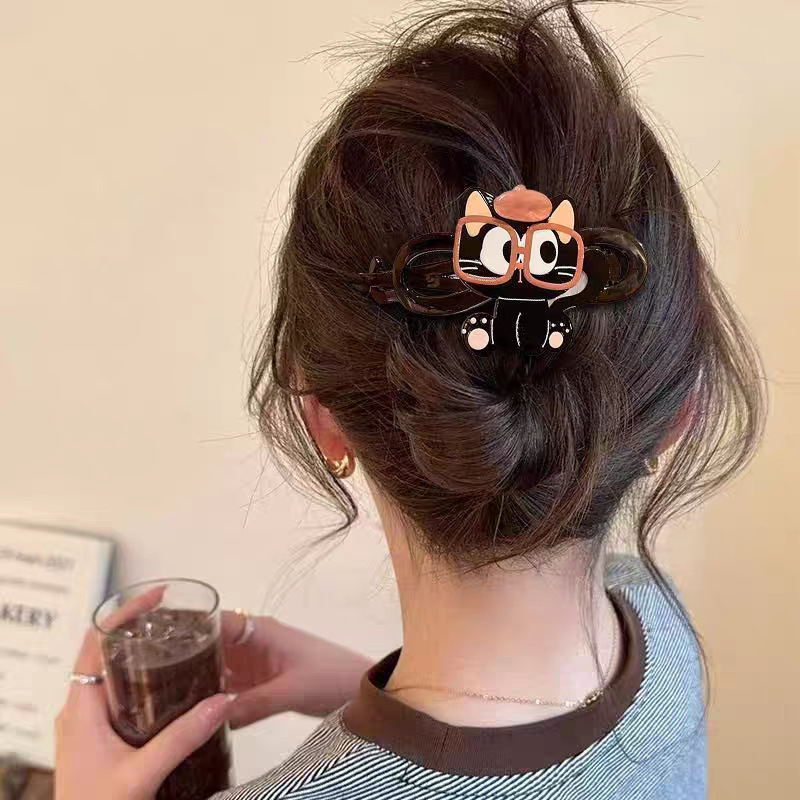 後頭部にツイストクリップが付いた新しいスタイルのワンラインヘアクリップ、軽い高級感と高級感のあるヘアクリップ、女性用のアヒルのくちばしクリップヘッドドレス|undefined