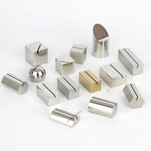 Solid stainless steel business card holder with inclined mouth, number plate holder, menu holder, card holder, cake price plate base