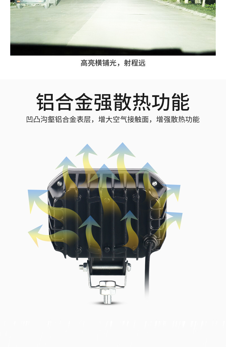 led motorcycle spotlight off-road vehicle external work light motorcycle electric vehicle spotlight modified auxiliary light cross-border