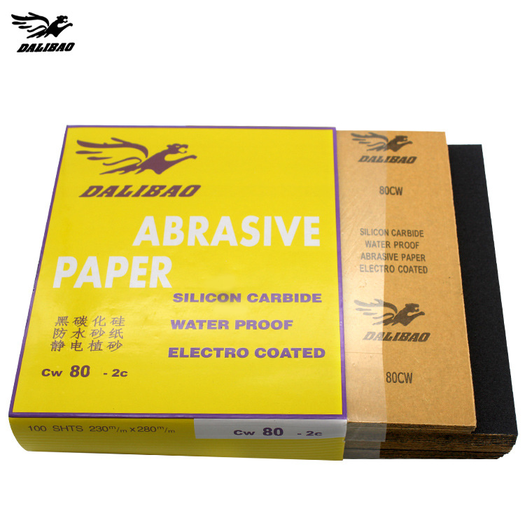 豹牌水砂纸DALIBAO60-100#干湿两用汽车打磨大力豹飞豹达利豹沙纸