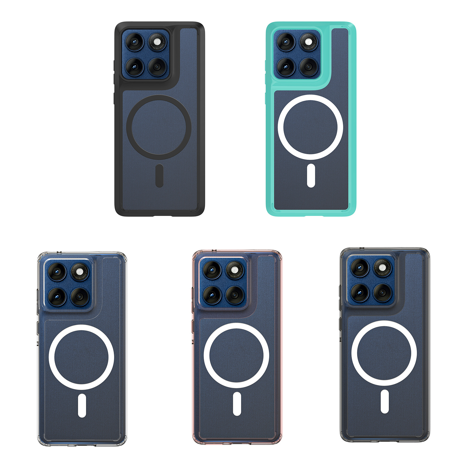 Moto Edge 60 transparente a prueba de caídas 2 - en - 1 caja de teléfono resistente a arañazos Magsafe cubierta de absorción magnética