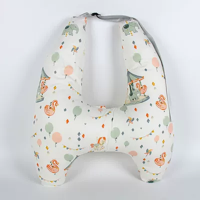 Headrest: strain, cute cartoon car headrest, neck - duck-and-little-elephant-upgraded-to-2nd-generationu-shaped-support-independent-inner-liner