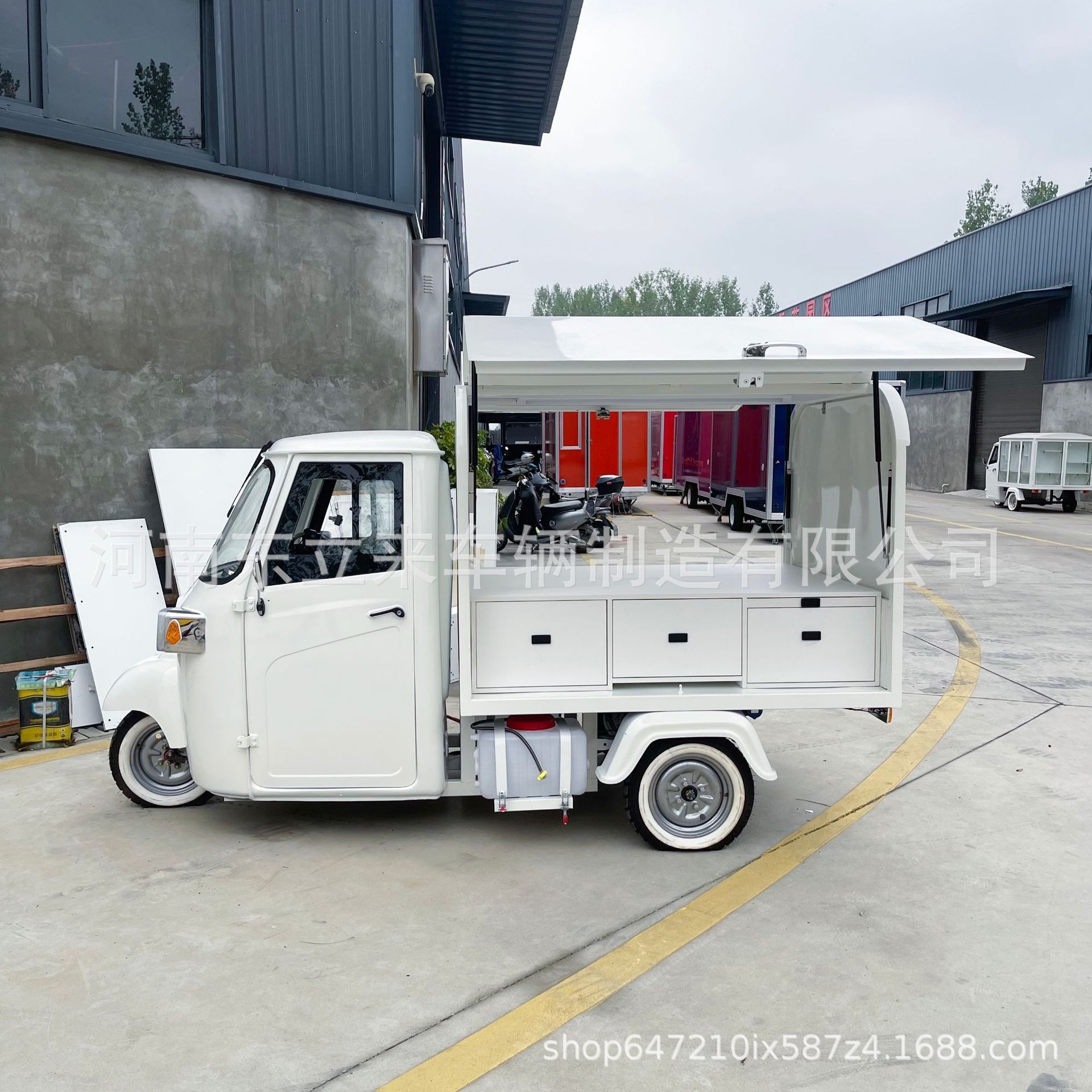 Fabrica directa de triciclos eléctricos BYJIAO móviles cocineros multifuncionales de exportación transfronteriza de snack