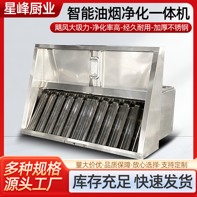 商用抽油烟机不锈钢排烟罩大吸力小型饭店厨房土灶油烟净化一体机