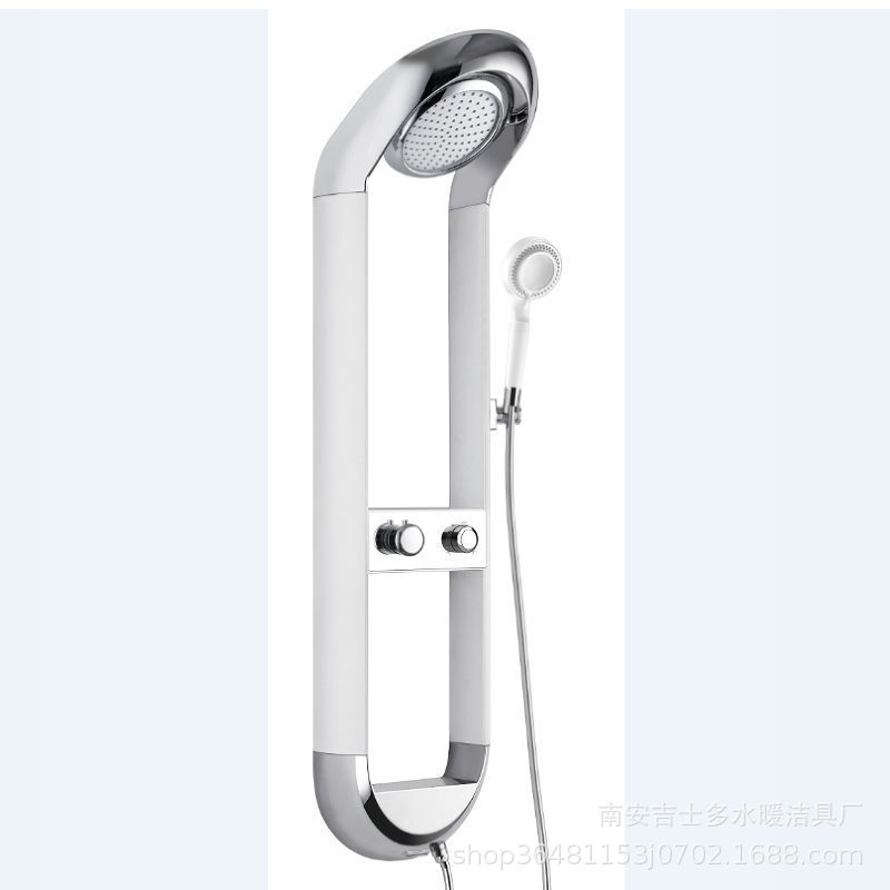 Pistola transfronteriza gris blanco ducha cabeza traje sobrealimentado almacenamiento rack pantalla digital ducha hogar Baño ducha