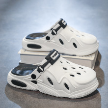 跨境洞洞鞋男夏季潮流休闲防滑外穿包头拖鞋青少年大码厚底沙滩鞋