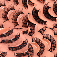 跨境新款20對裝自然俄羅斯卷D曲化纖假睫毛多層濃密睫毛混款批發