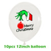 Christmas monster Grinch theme decoration Christmas party Plus flag banner balloon birthday cake plug suit