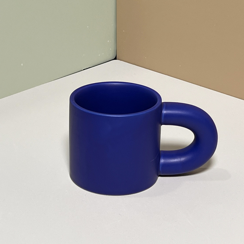 クリエイティブカップ大耳ハンドルクリエイティブセラミックコーヒーカップ北欧マット高颜値印刷ロゴ印字|undefined